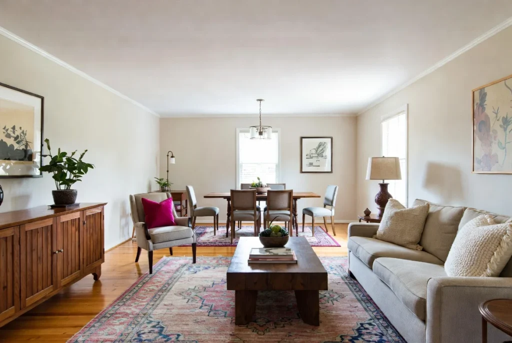 Create Zones Without Walls Using Rugs and Furniture