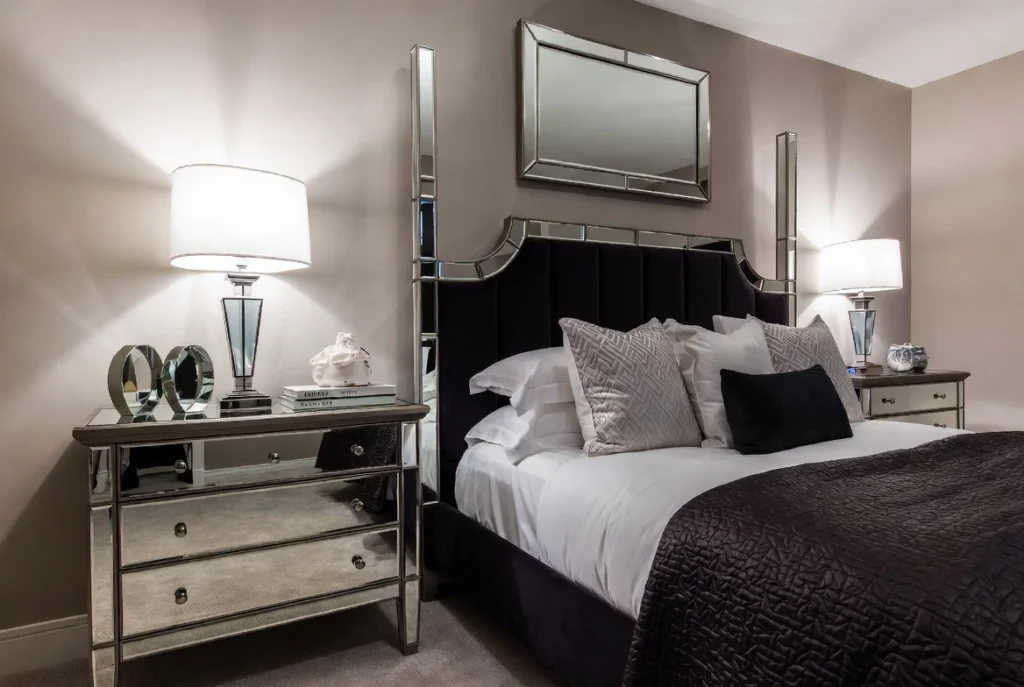 Add Mirrored Furniture for Glamour