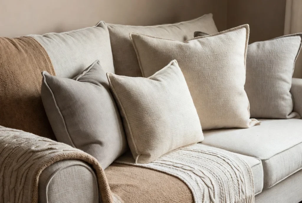 Add Plush Throw Pillows and Blankets