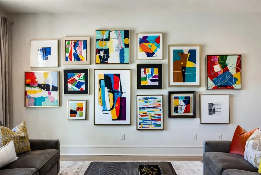 Create Gallery Walls With Colorful Artwork