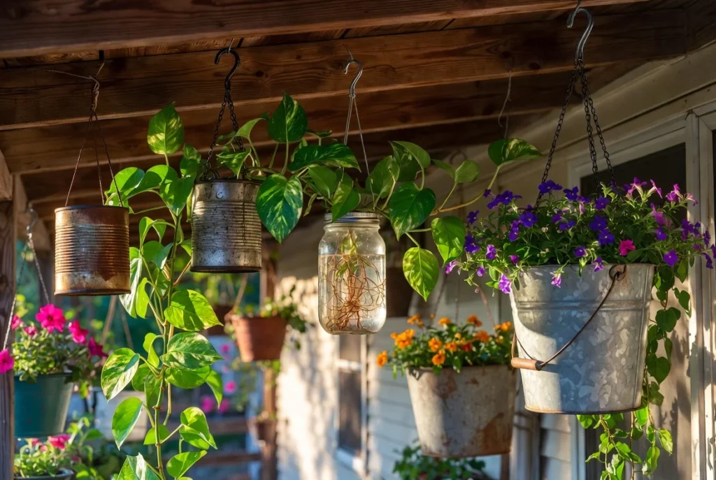 Create Hanging Planters from Recycled Items