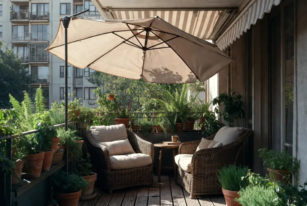 Create Shade with Outdoor Umbrellas