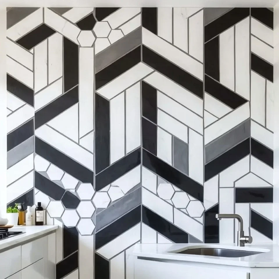 Incorporate Bold Geometric Backsplashes