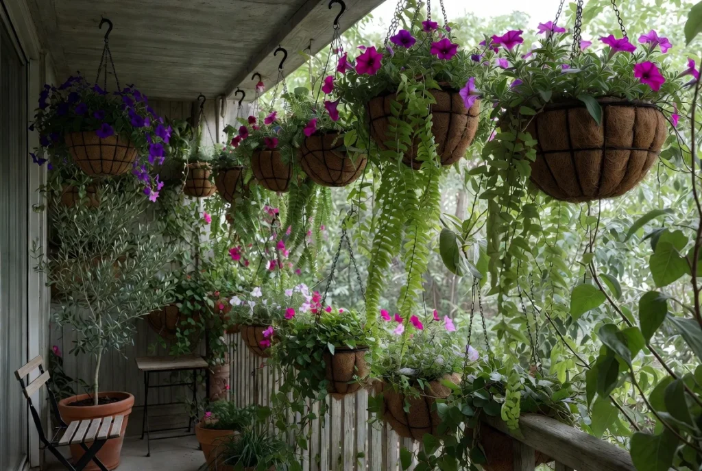 Install Hanging Planters at Multiple Heights