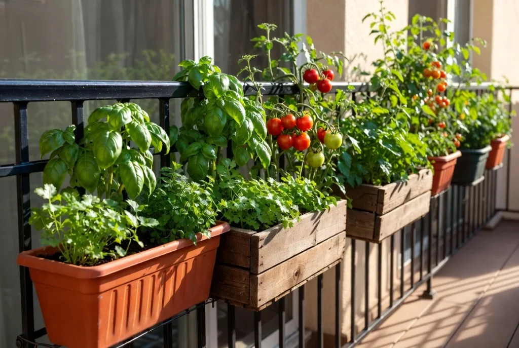 Utilize Railing Planters for Herbs