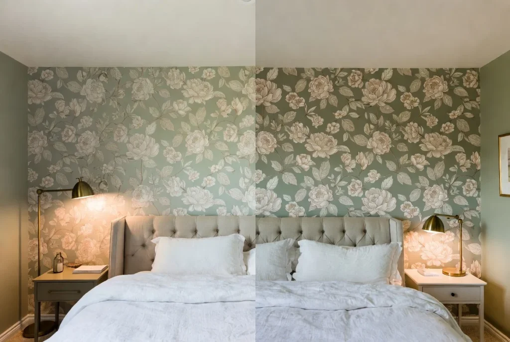 Accent Wall Versus Full Room Bedroom Wallpaper Application