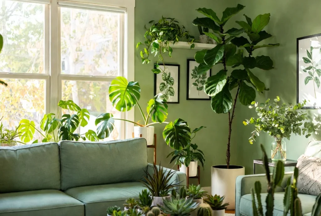 Add Botanical Elements for a Biophilic Living Room