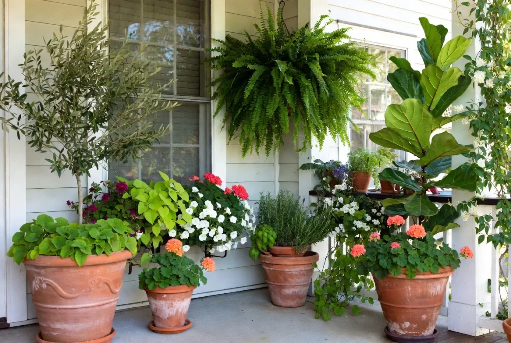 Add Life and Color with Back Porch Plants and Greenery