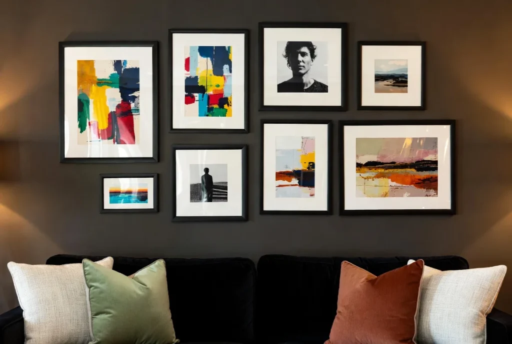 Art and Wall Decor Above a Black Sofa: How to Create the Perfect Gallery Wall