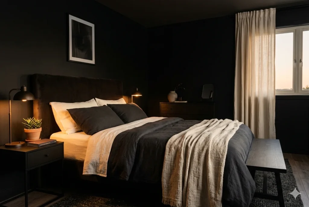 Balance Dark Decor with Cozy Warm Neutral Accents