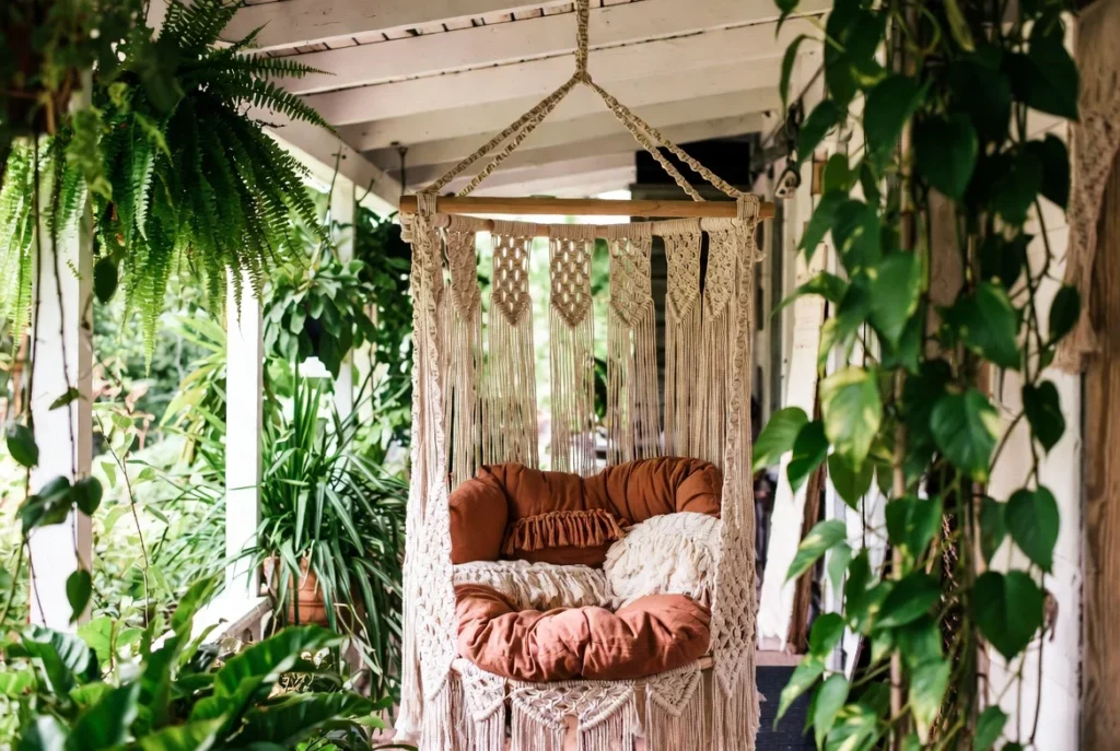 Bohemian Rope and Macrame Hanging Swing