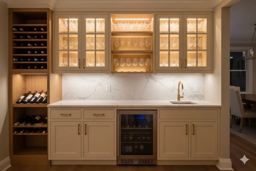Built-In Bar Cabinet for Entertaining Elegance