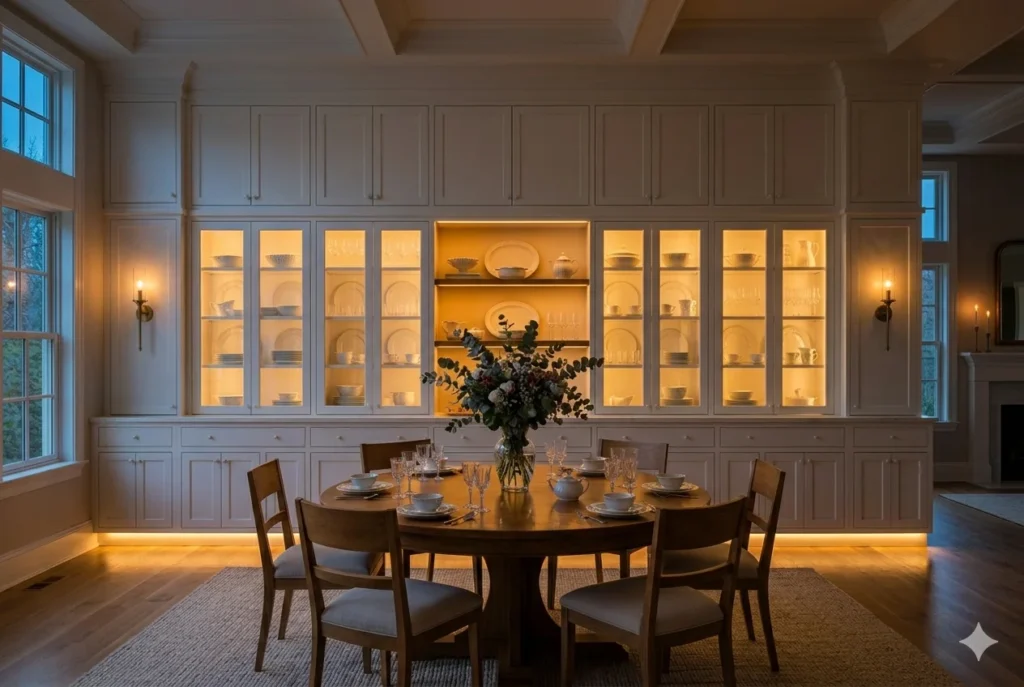 Built-In Cabinets with Display Lighting