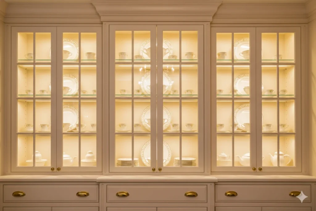 Built-In China Cabinet for Display and Organization
