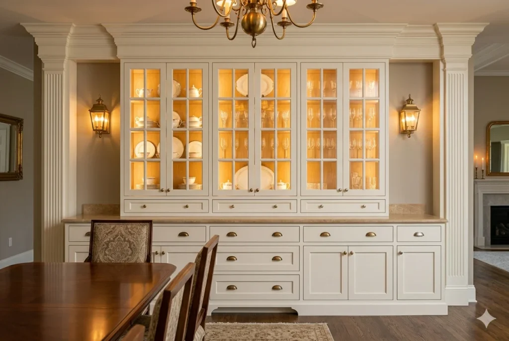 Built-In Hutch Design for Traditional Dining Rooms