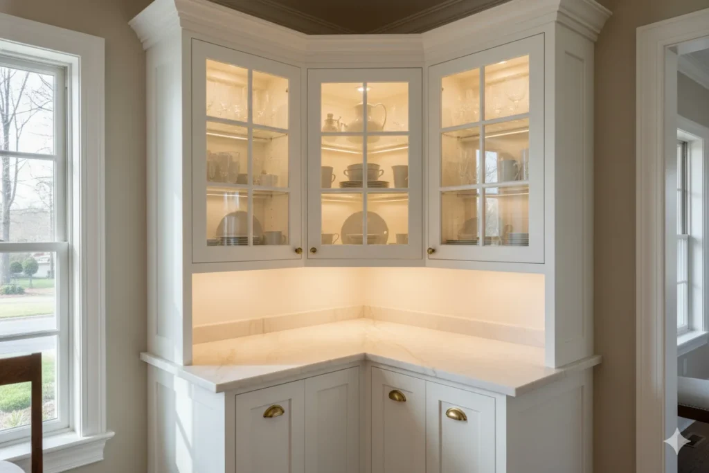 Corner Built-In Cabinet to Use Every Inch