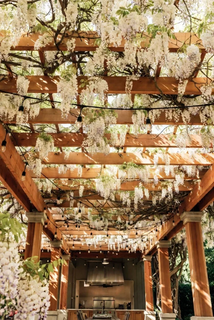 Covered Outdoor Kitchen and Pergola Design