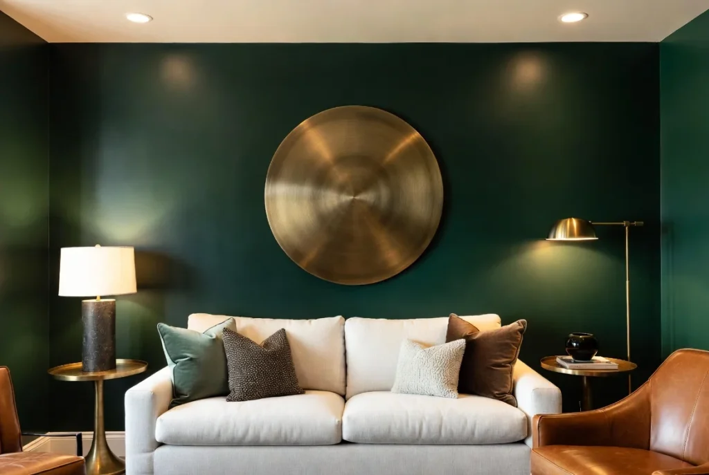 Create Drama with a Dark Green Accent Wall