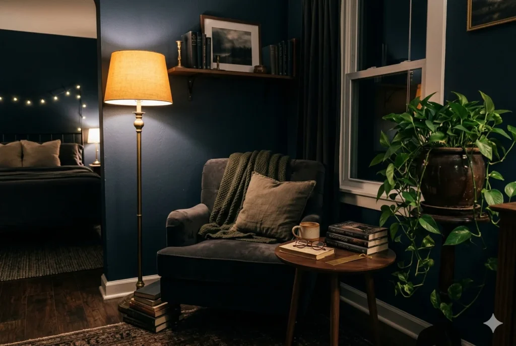 Create a Dark Bedroom Reading Nook or Retreat