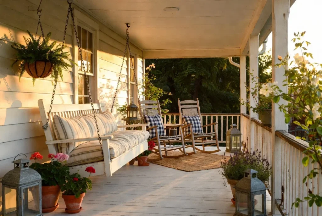 Design a Farmhouse Back Porch with Timeless Rustic Charm