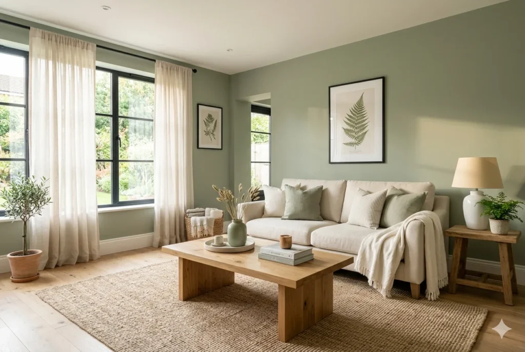 Design a Sage Green and Neutral Living Room