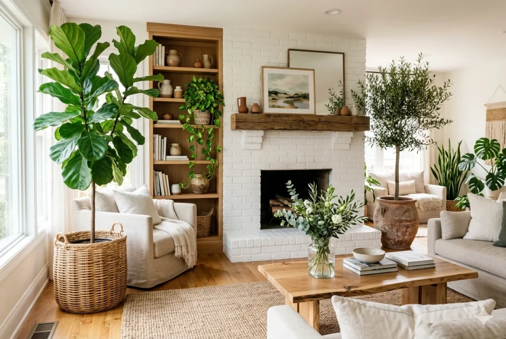 Incorporate Plants and Natural Elements for Life and Warmth