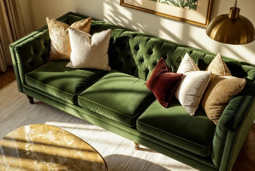Invest in a Green Velvet Sofa for Instant Luxury
