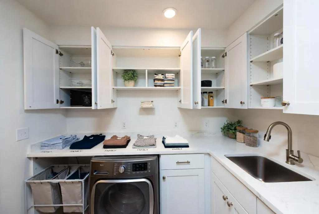 Laundry Folding Station and Processing Zone Design