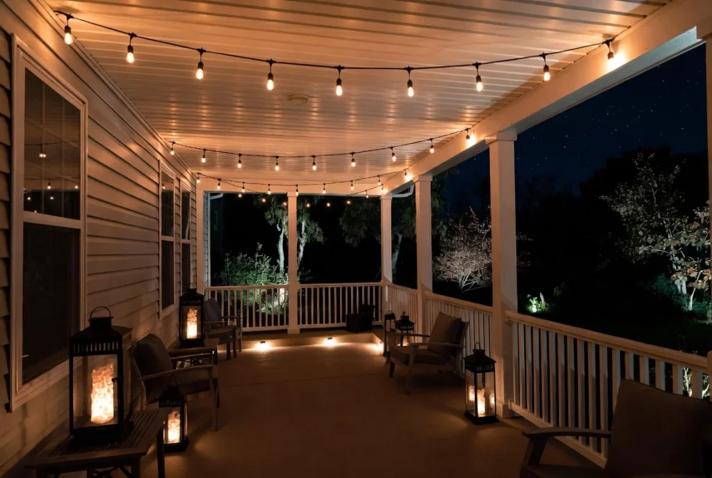 Layer Magical Back Porch Lighting for Evening Atmosphere