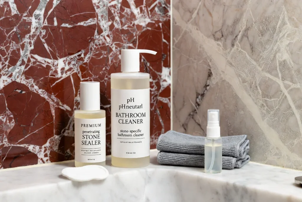 Maintenance and Care for Red Marble Bathrooms