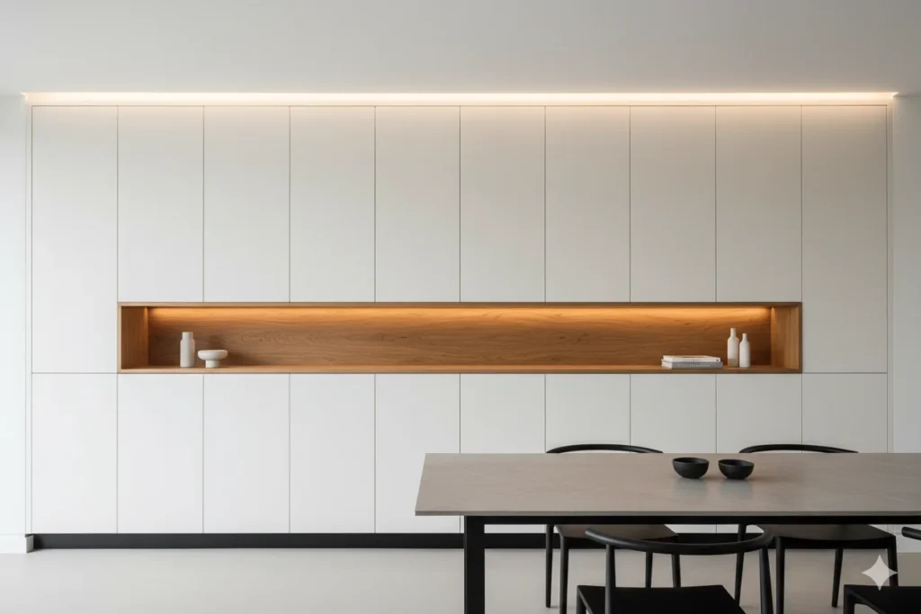 Modern Built-In Dining Room Storage with Sleek Lines