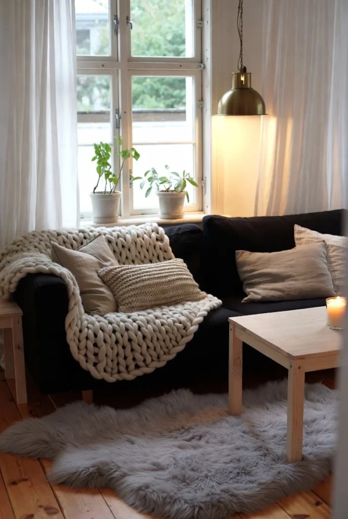 Scandinavian Hygge With a Black Sofa: Cozy, Warm, and Beautifully Balanced