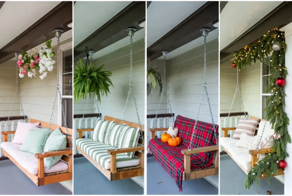 Seasonal Porch Swing Decor for Year-Round Appeal