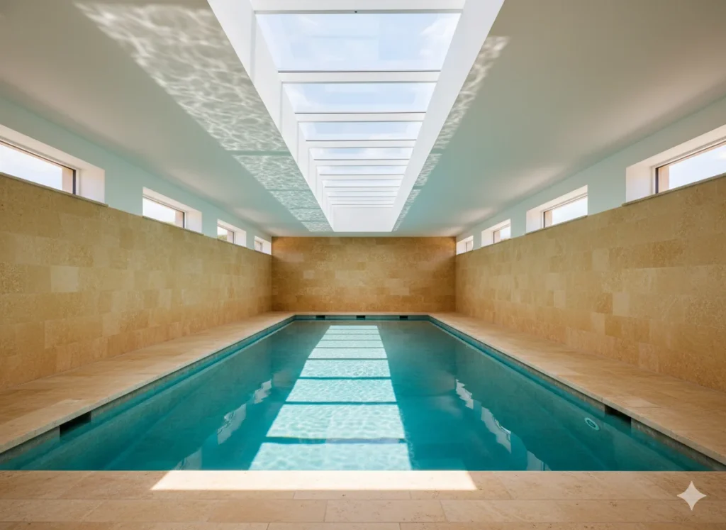Skylights and Natural Light Design for Indoor Pool Rooms