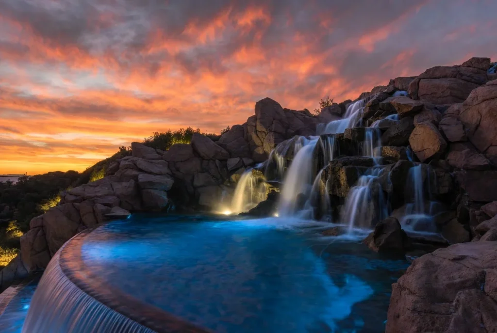 Water Features and Waterfalls for Elevated Pool Luxury