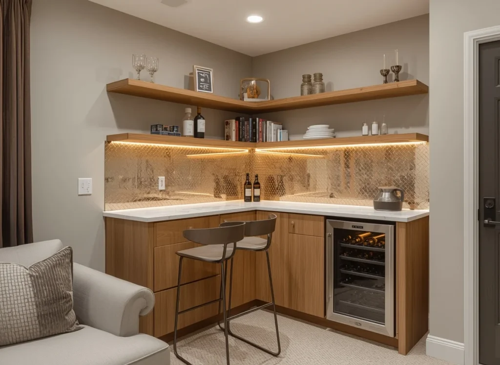Corner Bar for Small Basements
