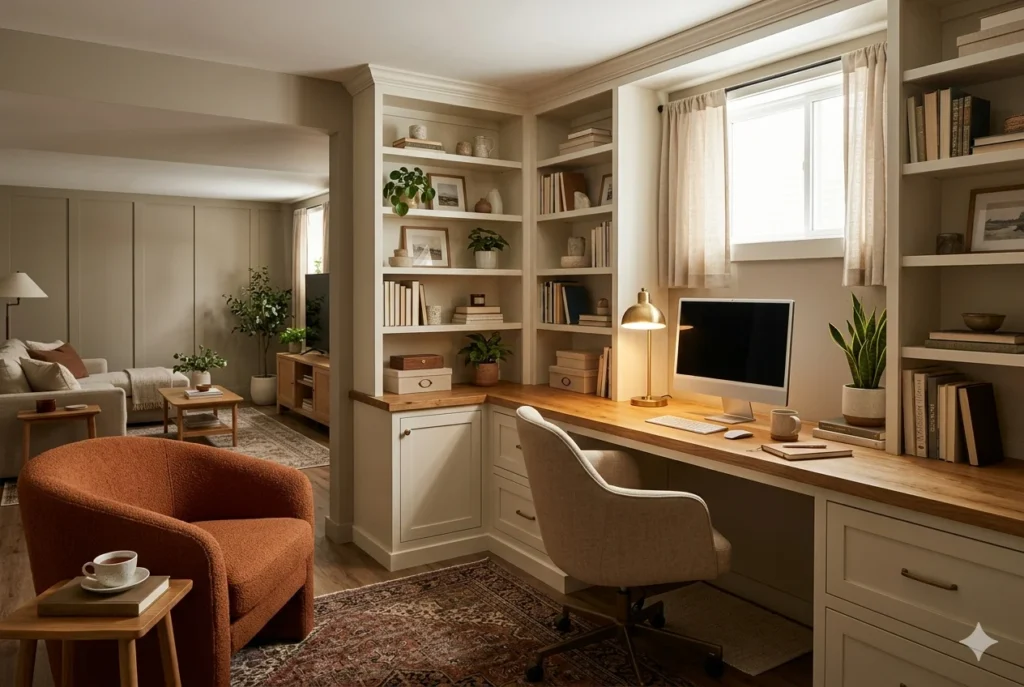 Design a Basement Home Office or Study Zone