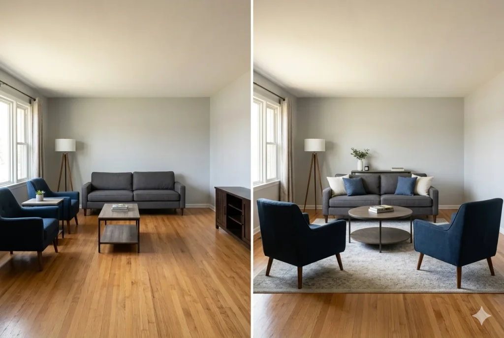 Float Furniture Away from Walls