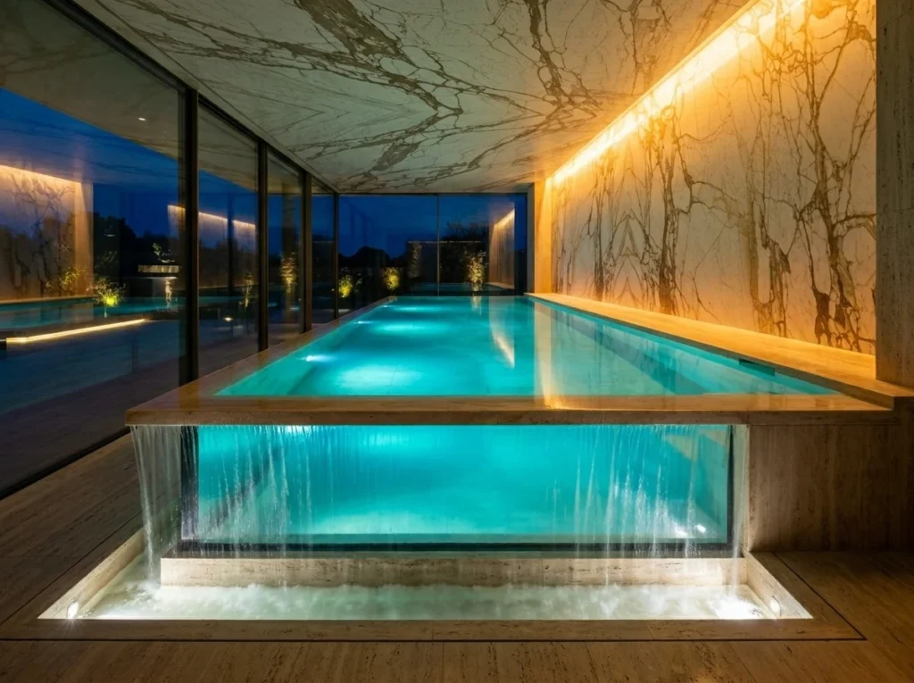 Indoor Infinity Pool for Dramatic Visual Impact
