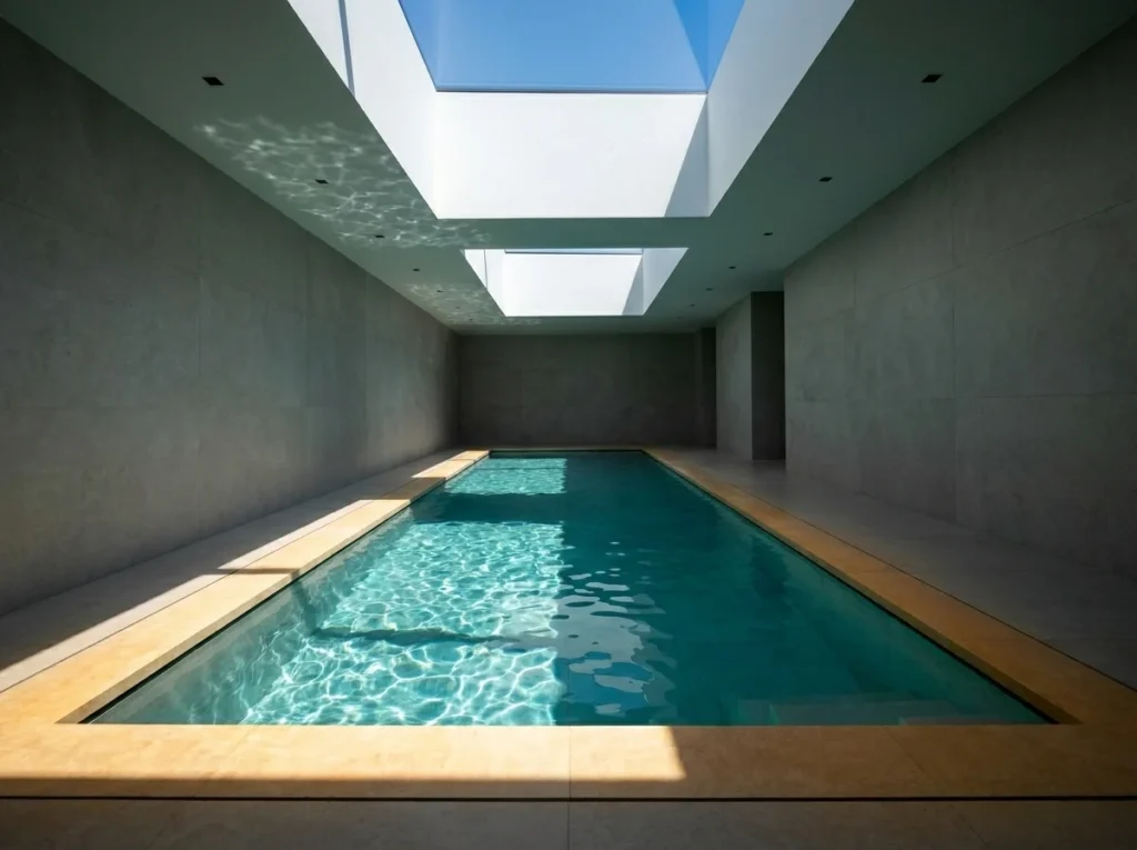 Indoor Pool with Skylights for Natural Light Immersion