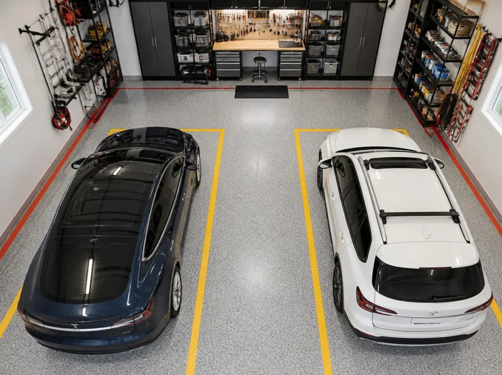 Install a Garage Floor Epoxy and Storage Zones