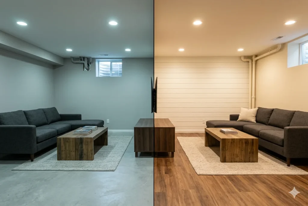 Select a Warm Color Palette for Basement Walls