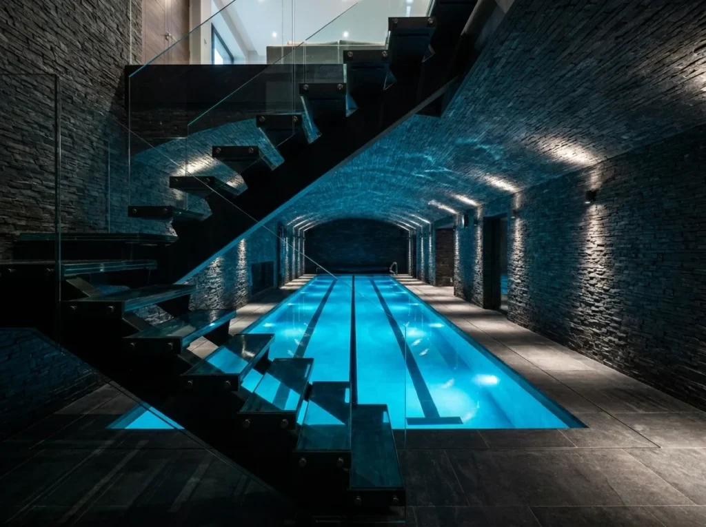 Underground Indoor Pool for Unexpected Drama