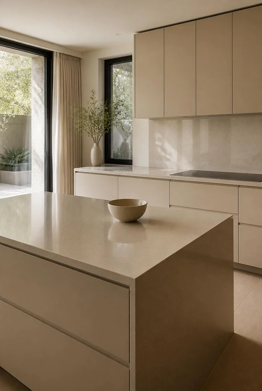 A Functional Kitchen That Prioritizes Surface Clarity