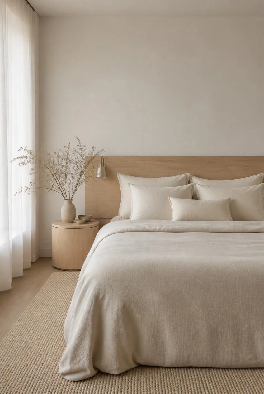 A Monochromatic Bedroom That Promotes Calm