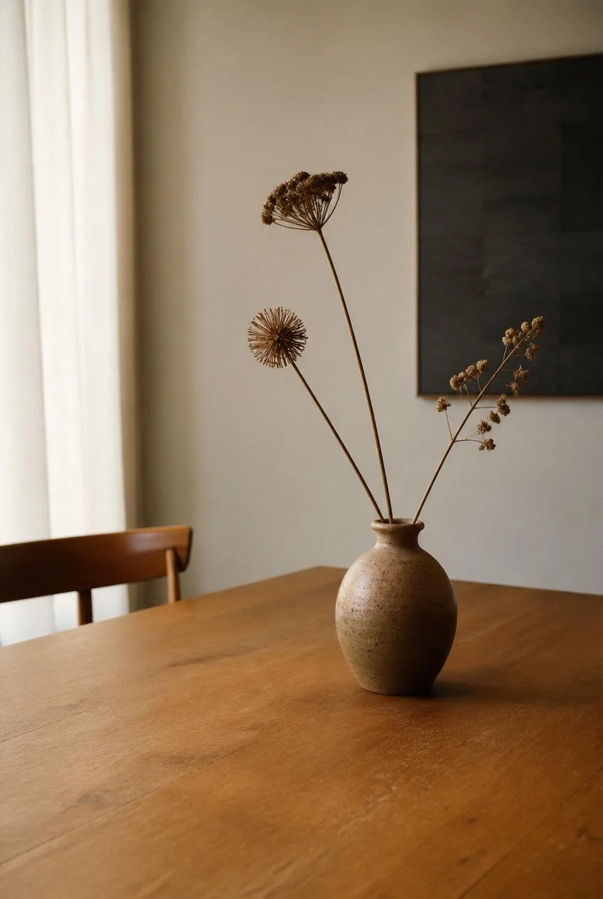 A Single Ceramic Vase as the Only Centerpiece