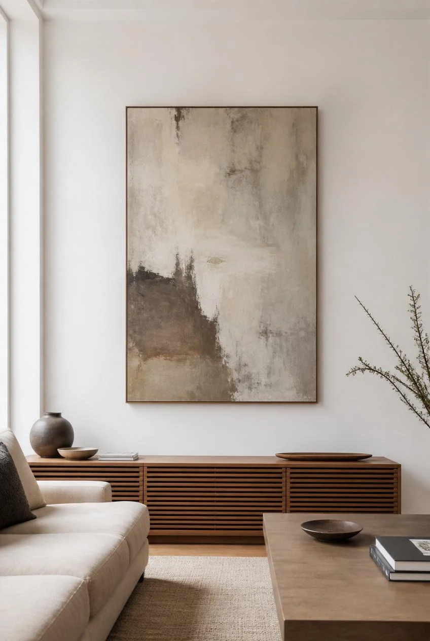 A Single Statement Art Piece on a Bare Wall