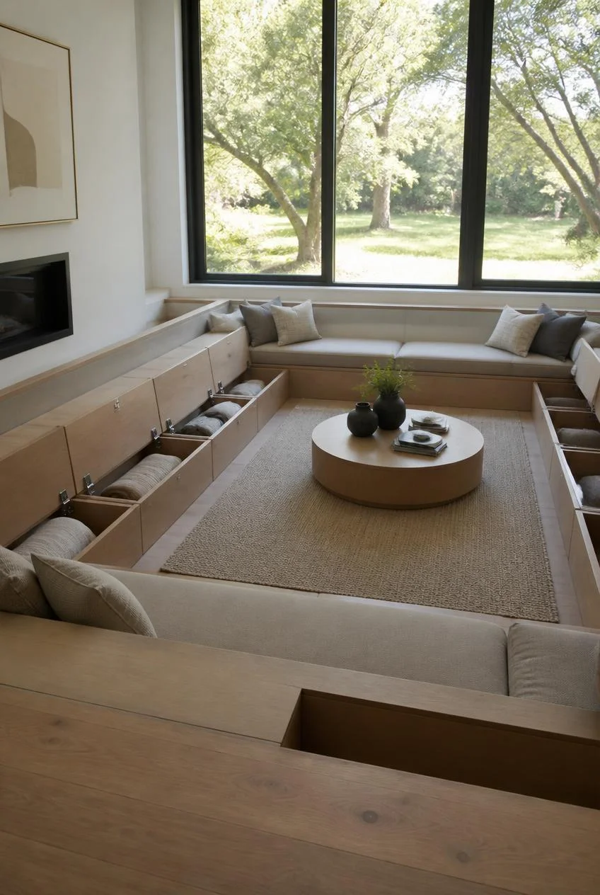 A Sunken Pit With Built In Storage