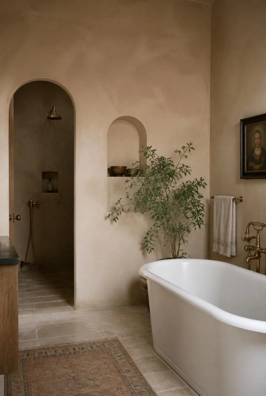 A Warm Beige Limewash Finish on the Walls