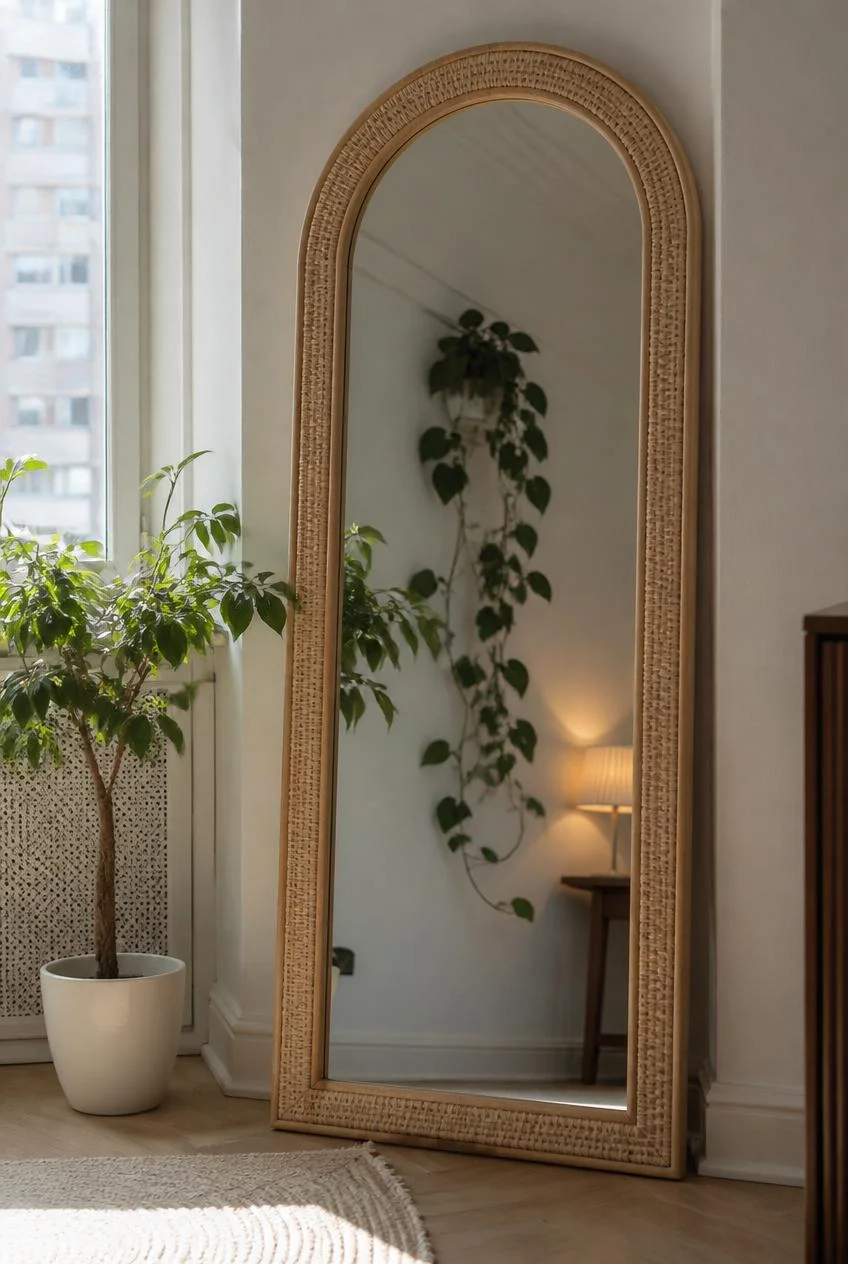 An Arched Mirror as a Sculptural Focal Point